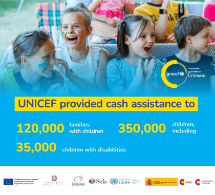 L’UNICEF apporte une aide financière à 350 000 enfants grâce au programme « Spilno »