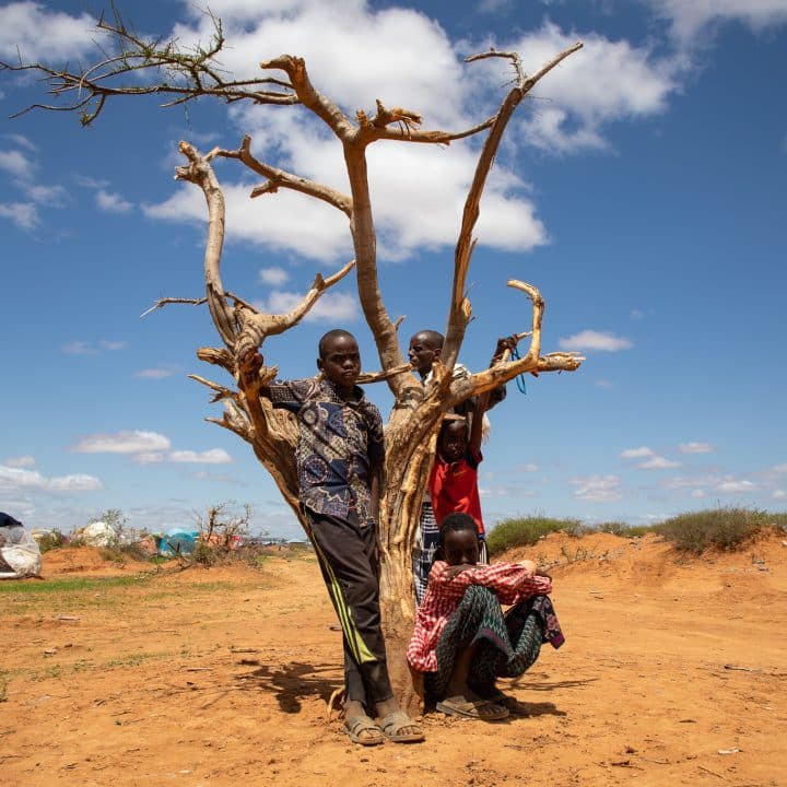 La sécheresse qui sévit dans la région Somali de l'Éthiopie frappe durement la population. De nombreuses familles se sont installées dans des camps de déplacés, comme ici à Farburo 2, près de la ville de Gode. 10 mai 2022. ©UNICEF/UN0635773/Pouget