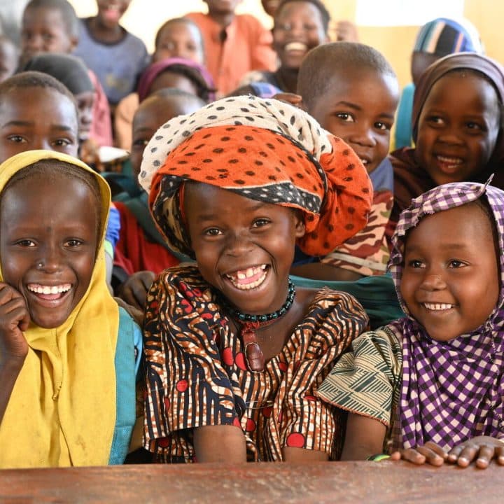 Des enfants suivent des cours dans une école du site de Kaya, dans la région du Lac, à l'ouest du Tchad. UNICEF/UN0794808/Dejongh