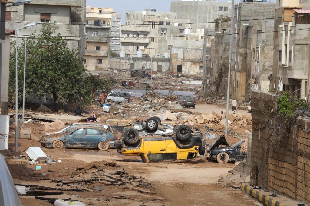 11 septembre 2023. Après les violentes inondations à Derna, des quartiers sont ravagés. © UNICEF/UNI435918/Alturki
