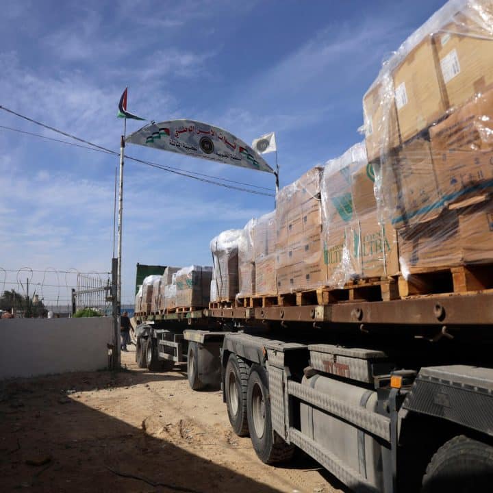 aide humanitaire camions Gaza