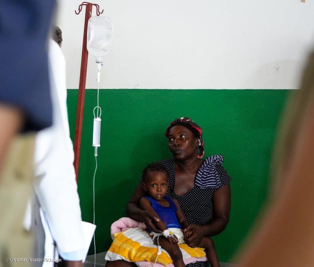 Les 3 et 4 octobre 2023, Bruno Maes, représentant de l'UNICEF en Haïti, visite le département de l'Artibonite dans le but de sensibiliser les acteurs humanitaires à la détérioration de la situation dans cette région. © UNICEF/UNI450115/Joseph