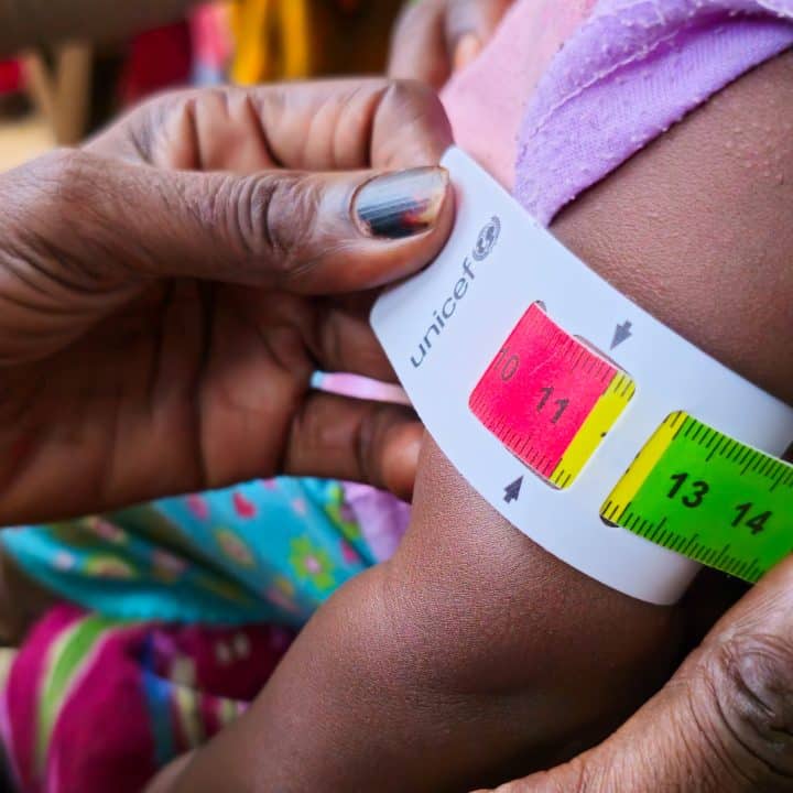 Le 10 juillet 2024, des agents de santé d'une clinique mobile examinent des enfants et des femmes enceintes pour identifier les potentiels cas de malnutrition dans l'État de Gedaref au Soudan© UNICEF/UNI611222/Rajab