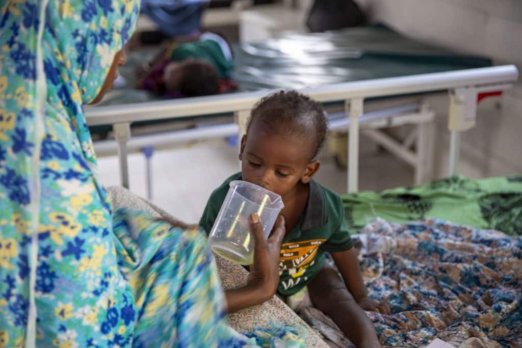 A Mogadiscio, Abdirahman, 1 an souffre du choléra. © UNICEF/UNI554638/Hill