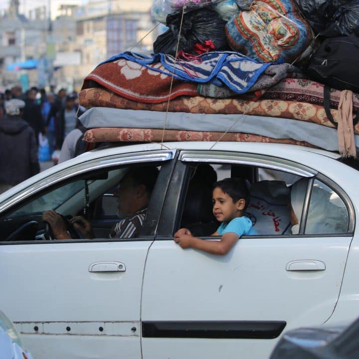 Gaza Rafah famille fuir voiture