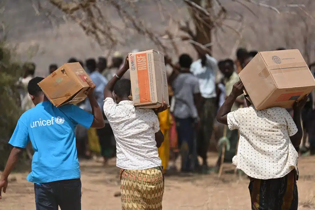 L'unité mobile de soins et de nutrition de l'UNICEF fournit des services de santé et de nutrition, y compris des services de vaccination, dans le nord-est de l'Éthiopie. © UNICEF/UNI623553/Dejongh