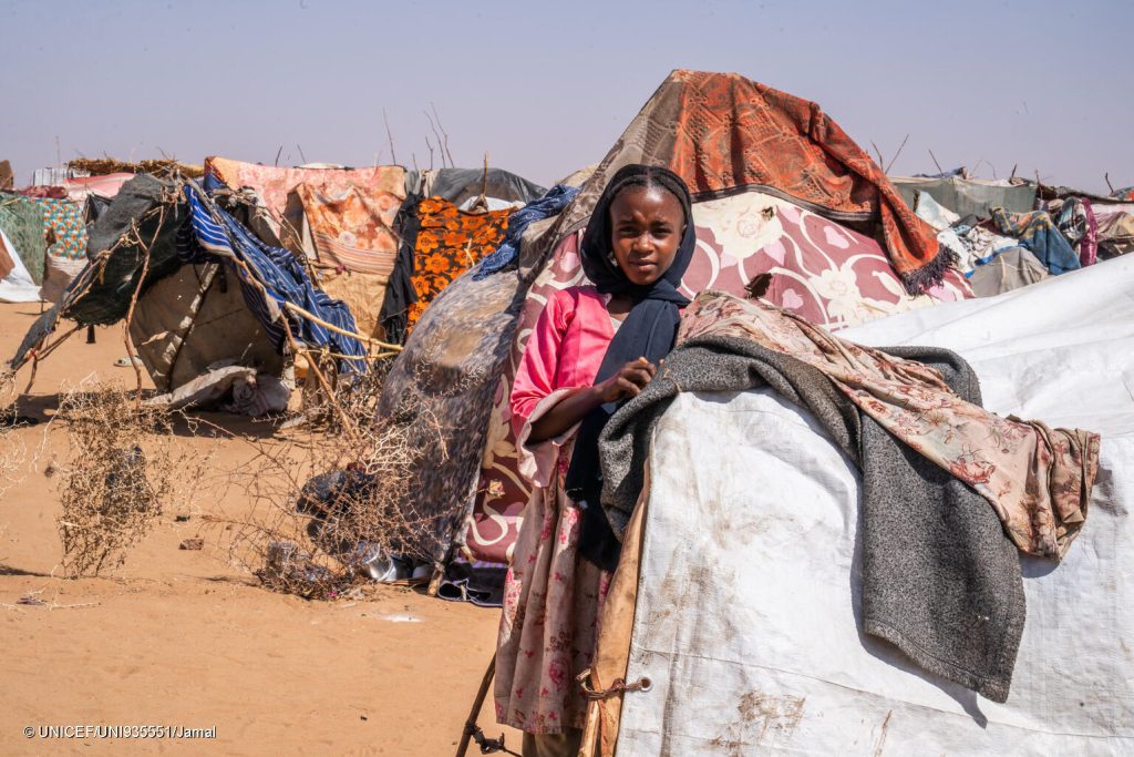 Photo prise le 24 janvier 2026 d'enfants et des familles déplacés d'Al Fasher à Tawila, dans le nord du Darfour, au Soudan. © UNICEF/UNI935551/Jamal